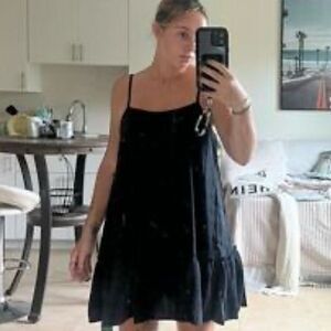 SHEIN Curve Dress Black Drop Waist Flounce Hem EZwear Size 4X NEW